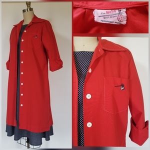 VTG cherry red shirt dress / duster